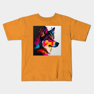 Siberian Husky Pop Art Design Kids T-Shirt